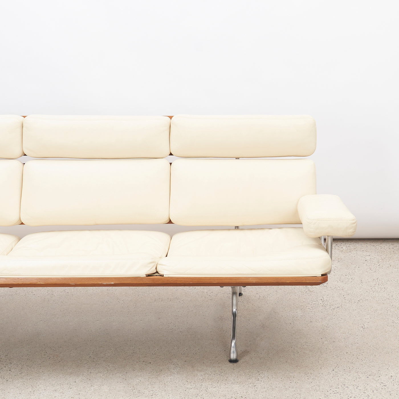 Eames Soft Pad Sofa in Leather & Walnut for Herman Miller