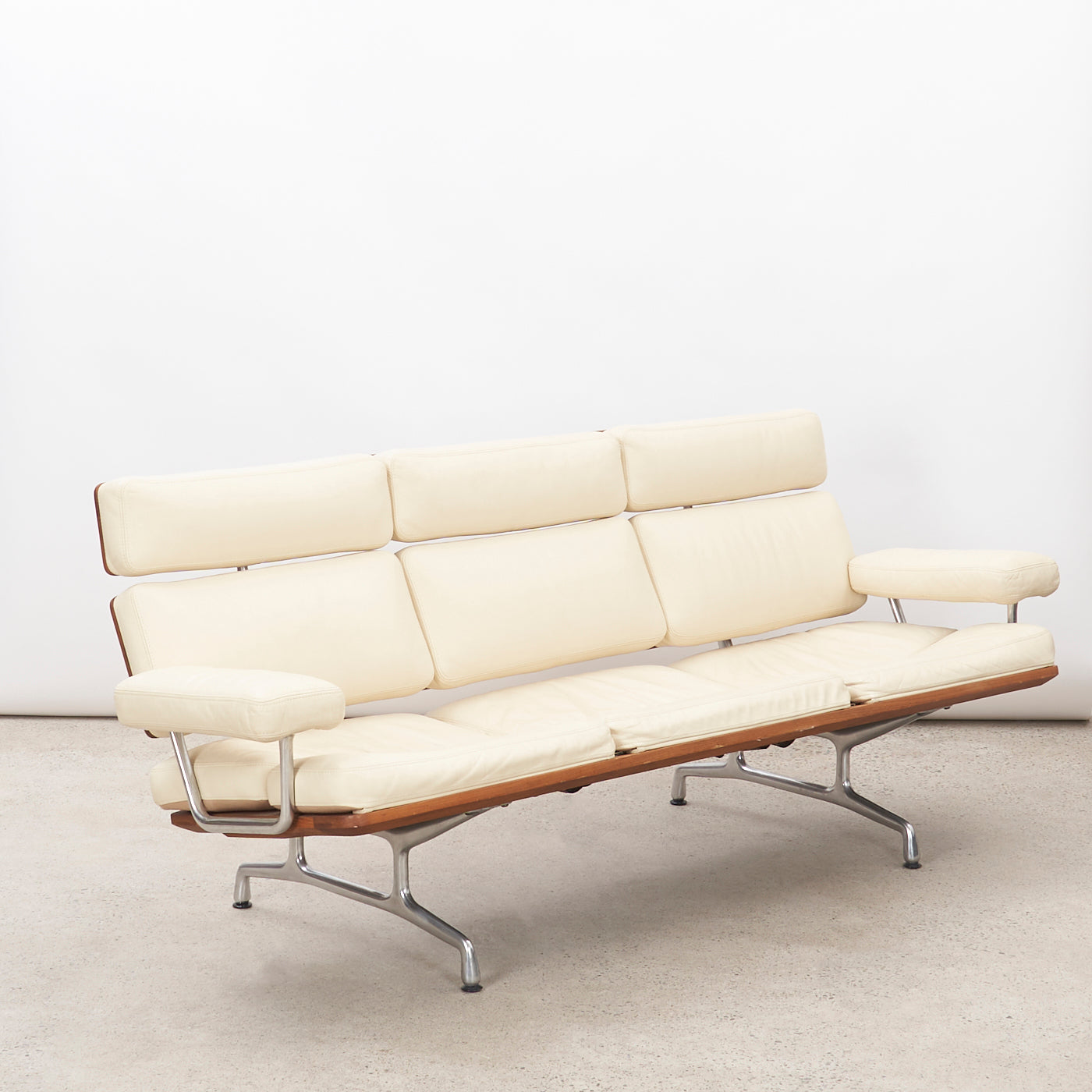 Eames Soft Pad Sofa in Leather & Walnut for Herman Miller