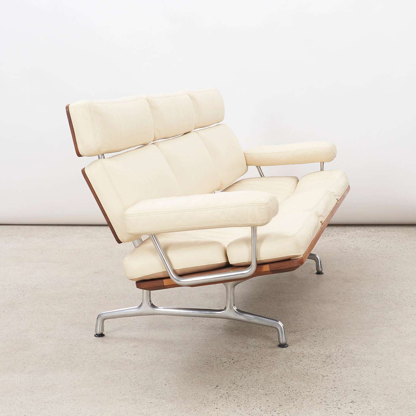 Eames Soft Pad Sofa in Leather & Walnut for Herman Miller