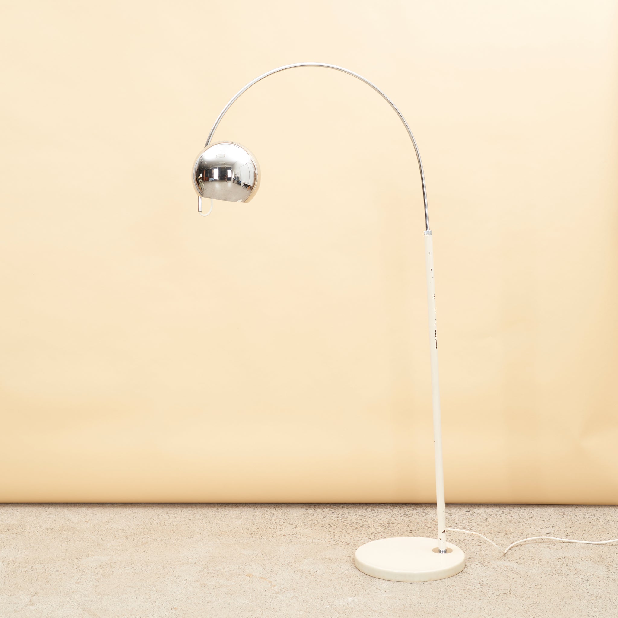 Cream & Chrome Arc Lamp