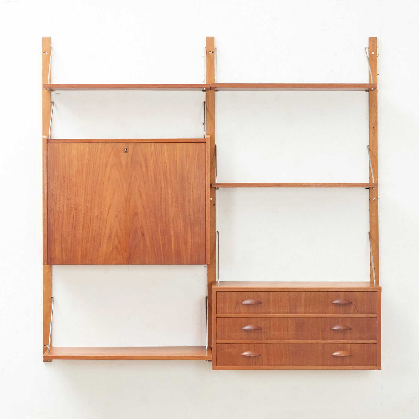Modular Teak Wall Unit by FF, Denmark