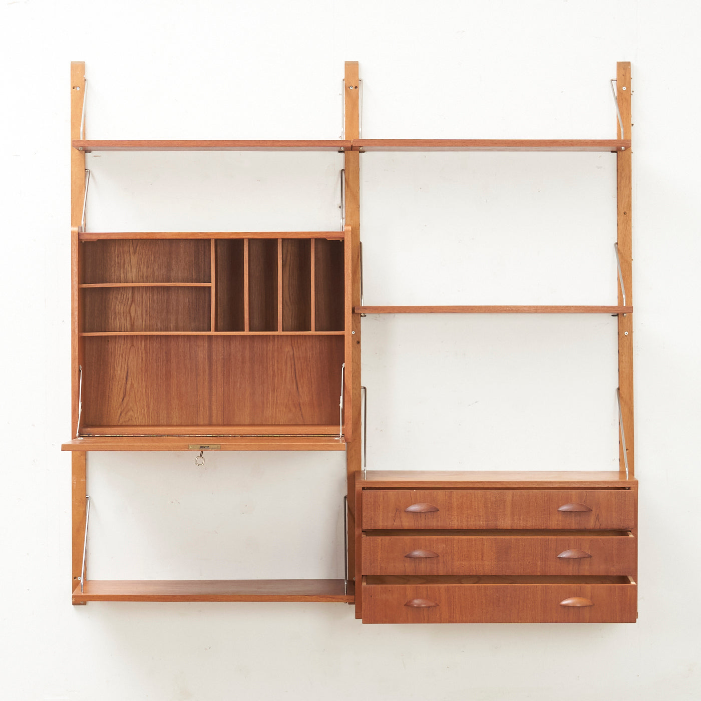 Modular Teak Wall Unit by FF, Denmark
