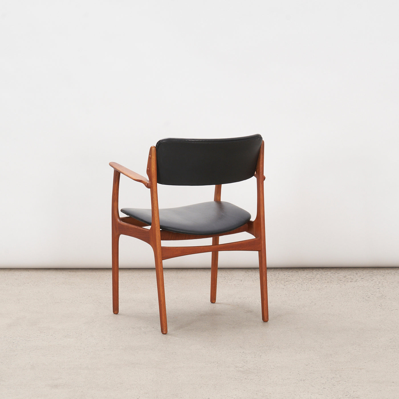 Teak & Vinyl Armchair by Erik Buch, Denmark