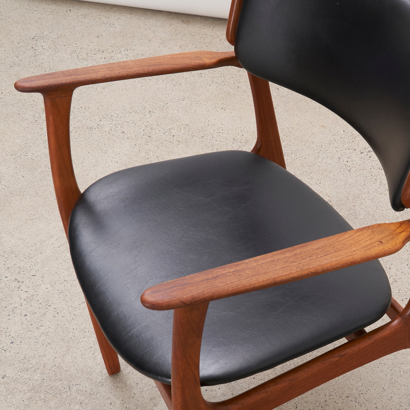 Teak & Vinyl Armchair by Erik Buch, Denmark