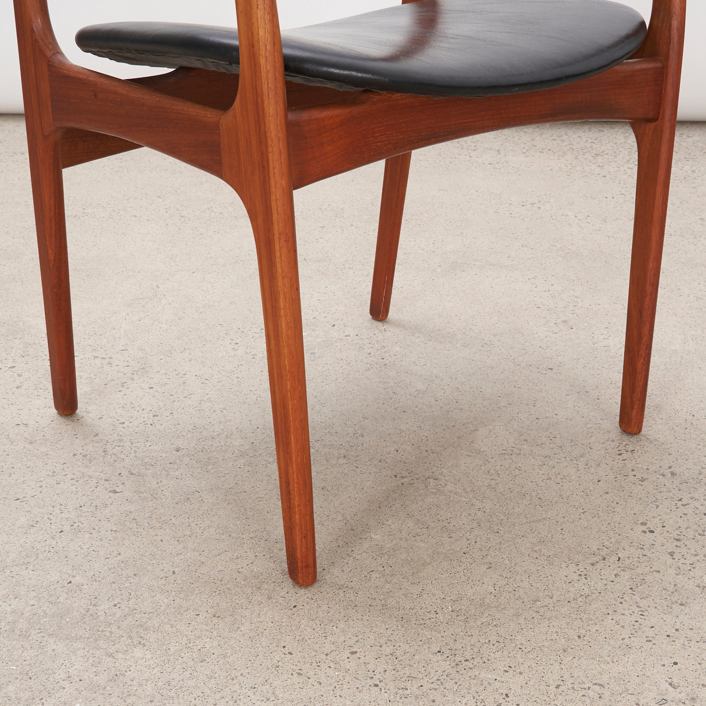 Teak & Vinyl Armchair by Erik Buch, Denmark