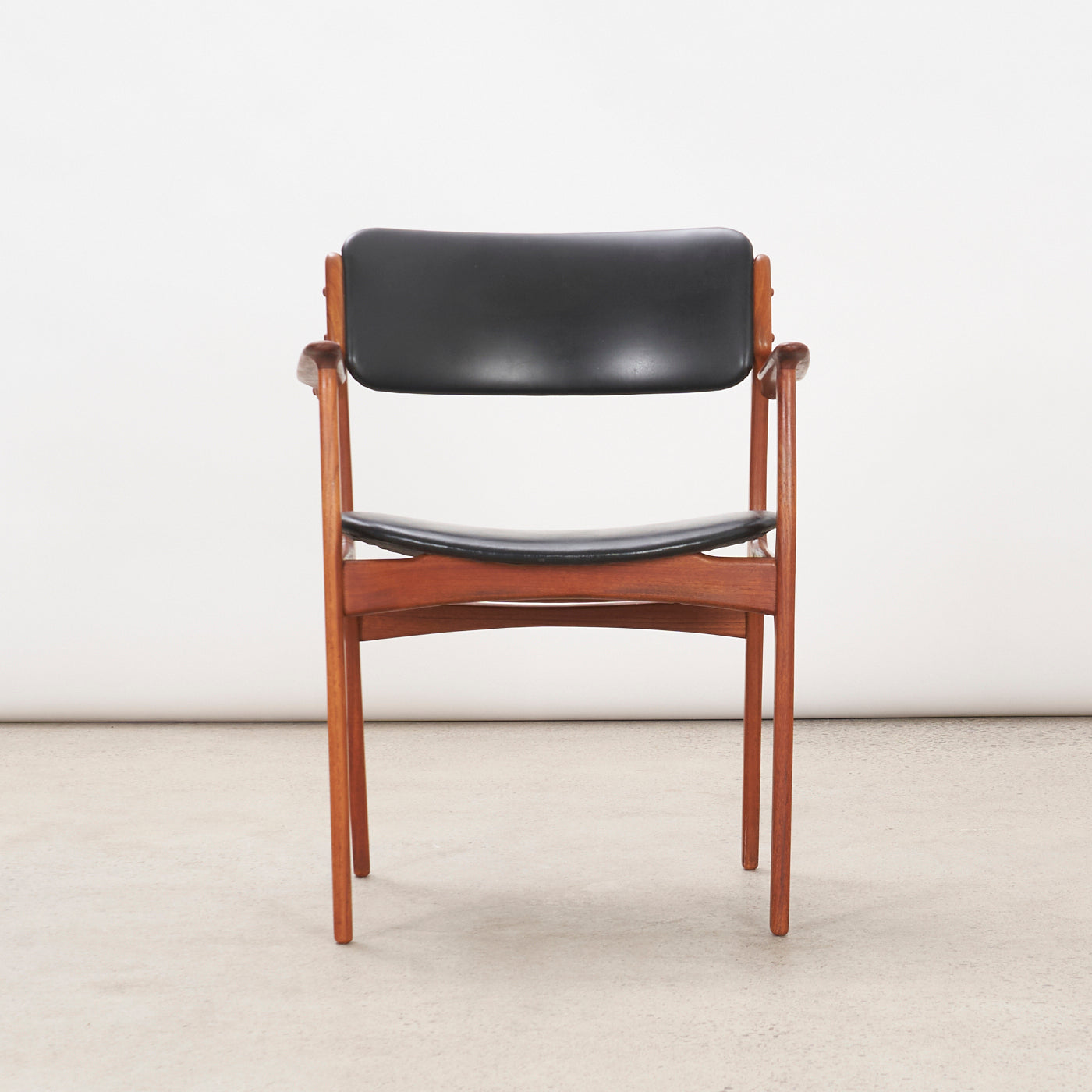 Teak & Vinyl Armchair by Erik Buch, Denmark