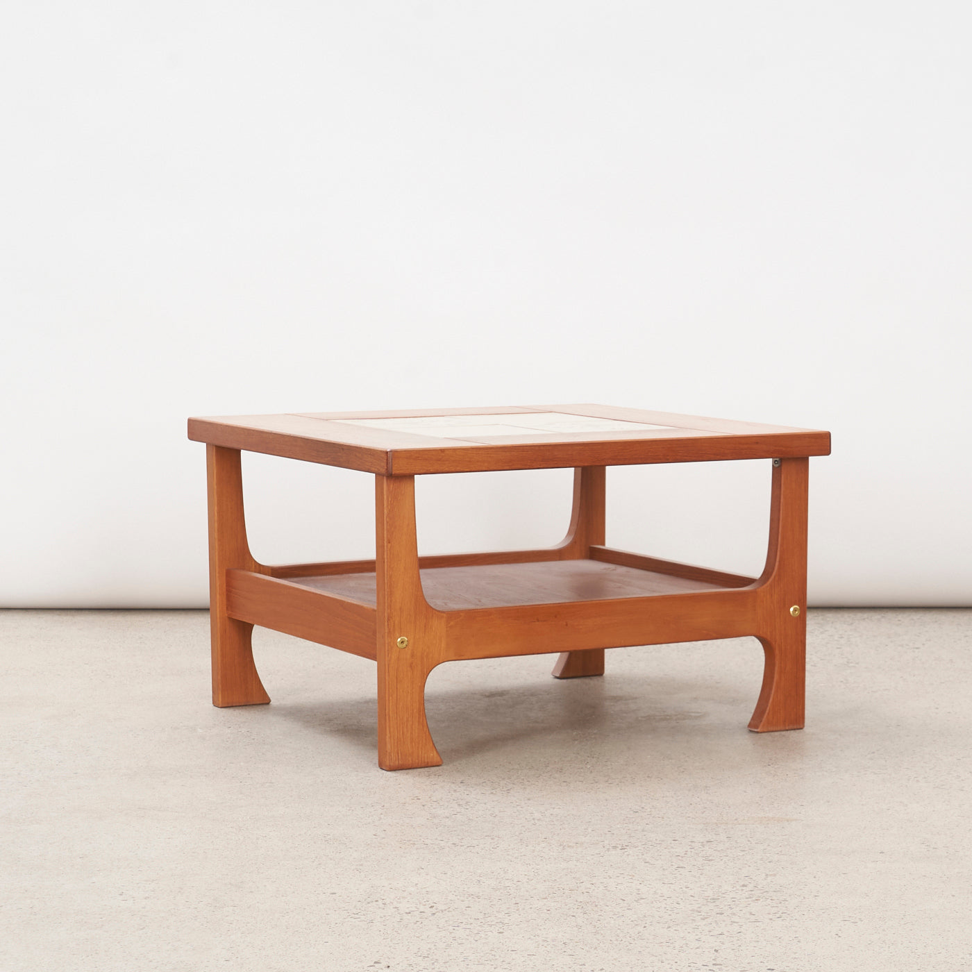 Teak Tile Top Side Table
