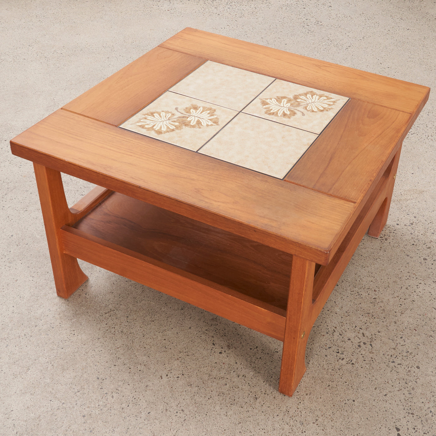 Teak Tile Top Side Table