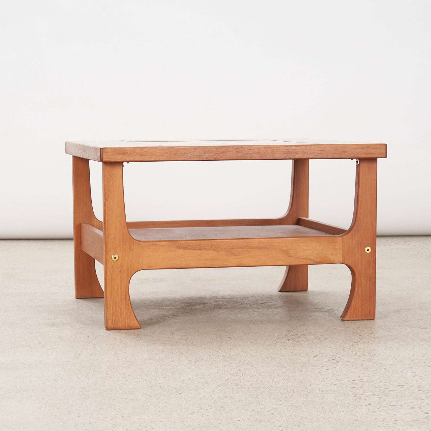 Teak Tile Top Side Table