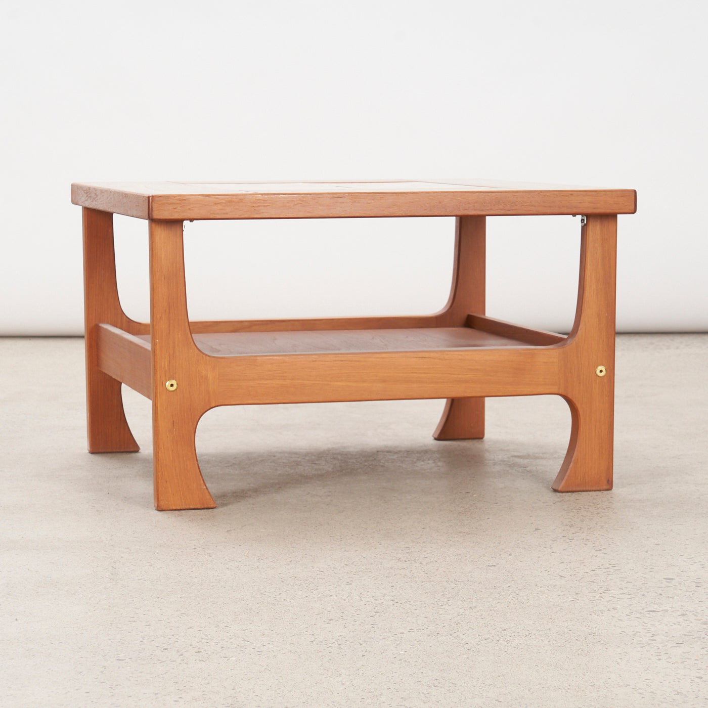 Teak Tile Top Side Table