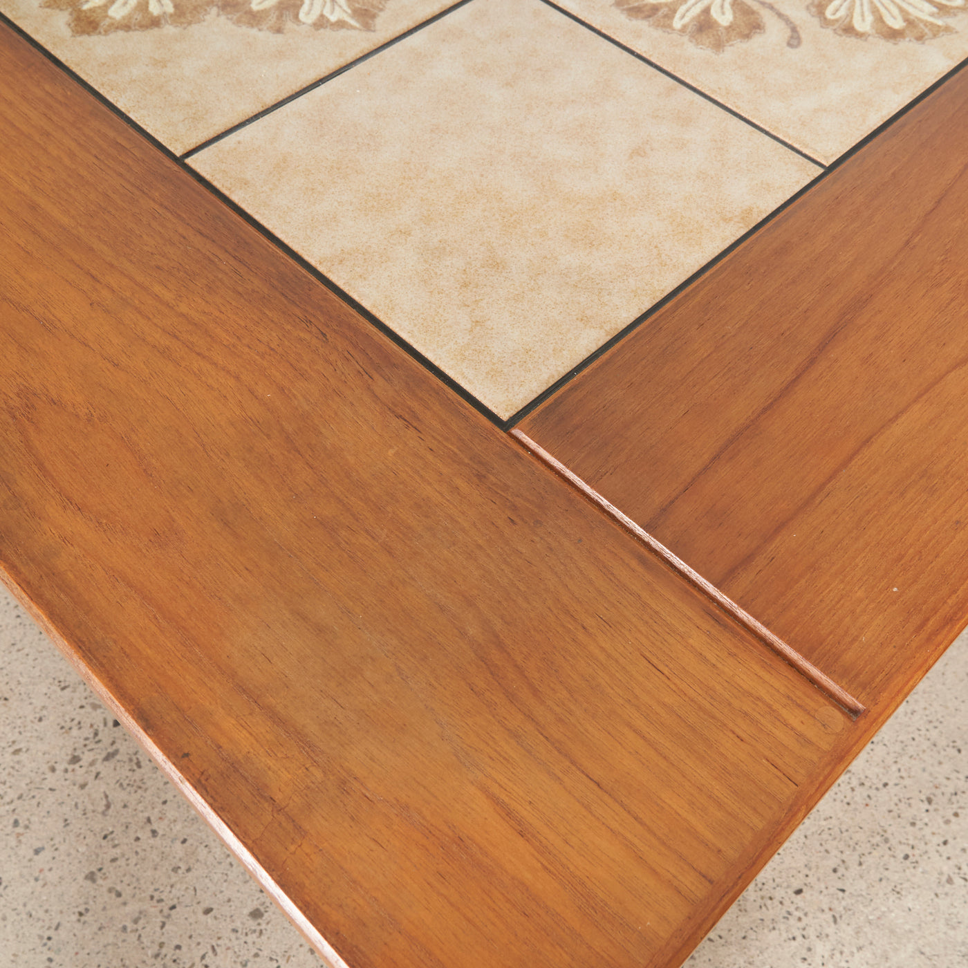 Teak Tile Top Side Table