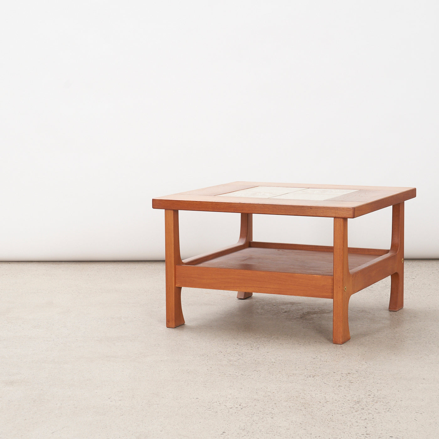 Teak Tile Top Side Table