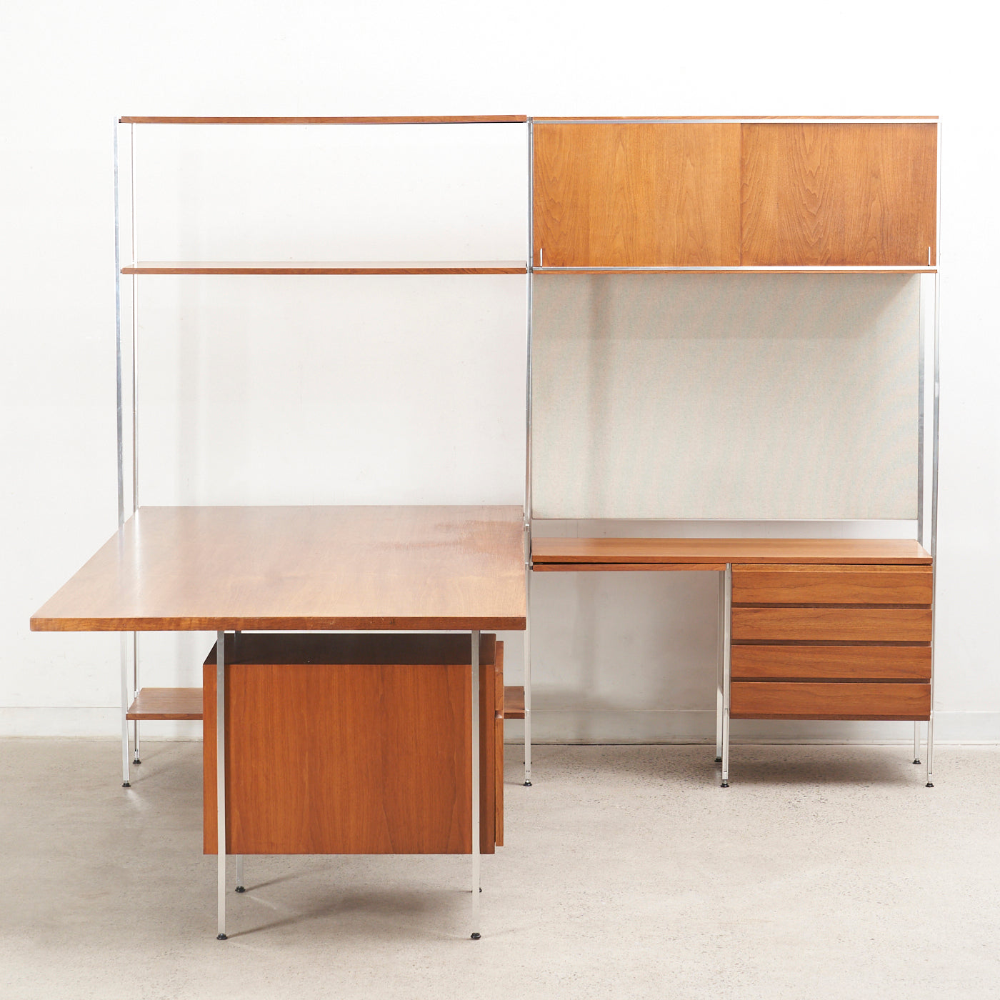 Modular Walnut Desk & Wall Unit by Hugh Acton