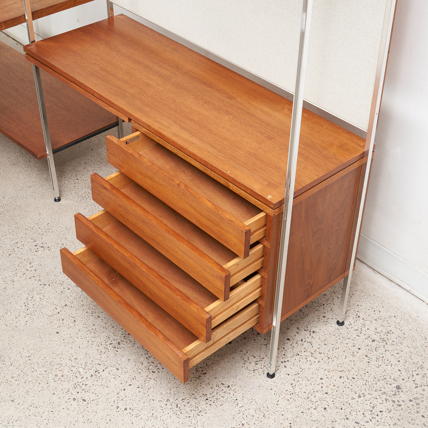 Modular Walnut Desk & Wall Unit by Hugh Acton
