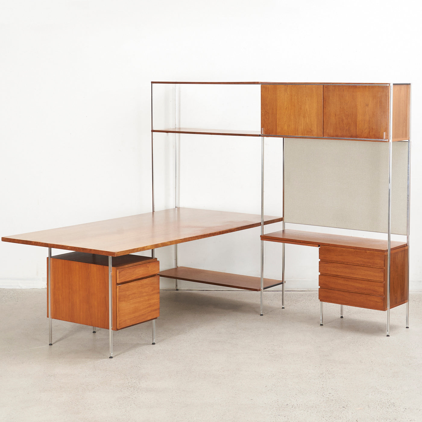 Modular Walnut Desk & Wall Unit by Hugh Acton