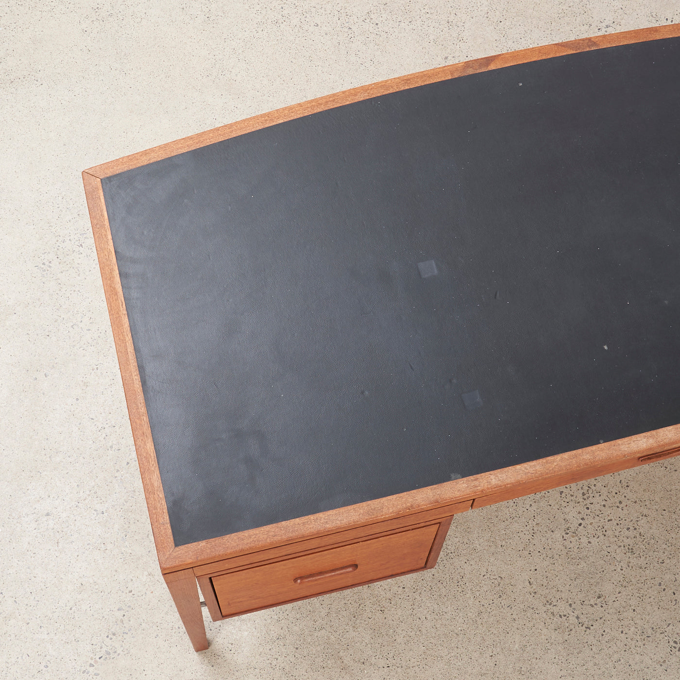 Teak Desk w/ Vinyl Top