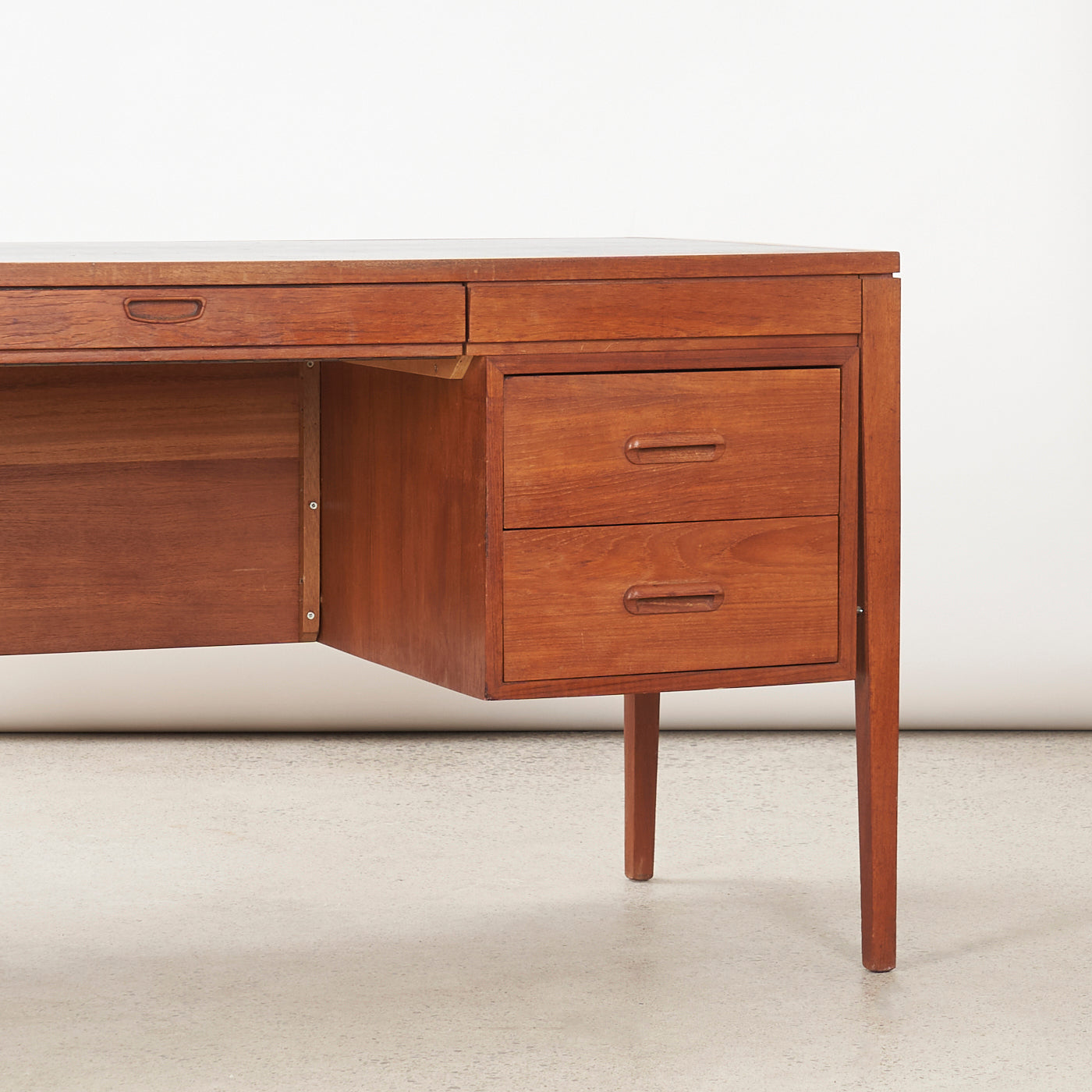 Teak Desk w/ Vinyl Top