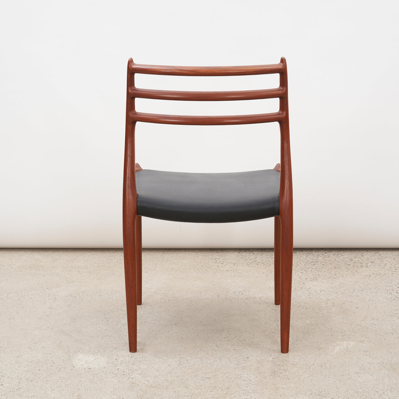 Set of 4 Teak & Black Leather 'Model 78' Dining Chairs by Niels O. Møller for J.L. Møller, Denmark