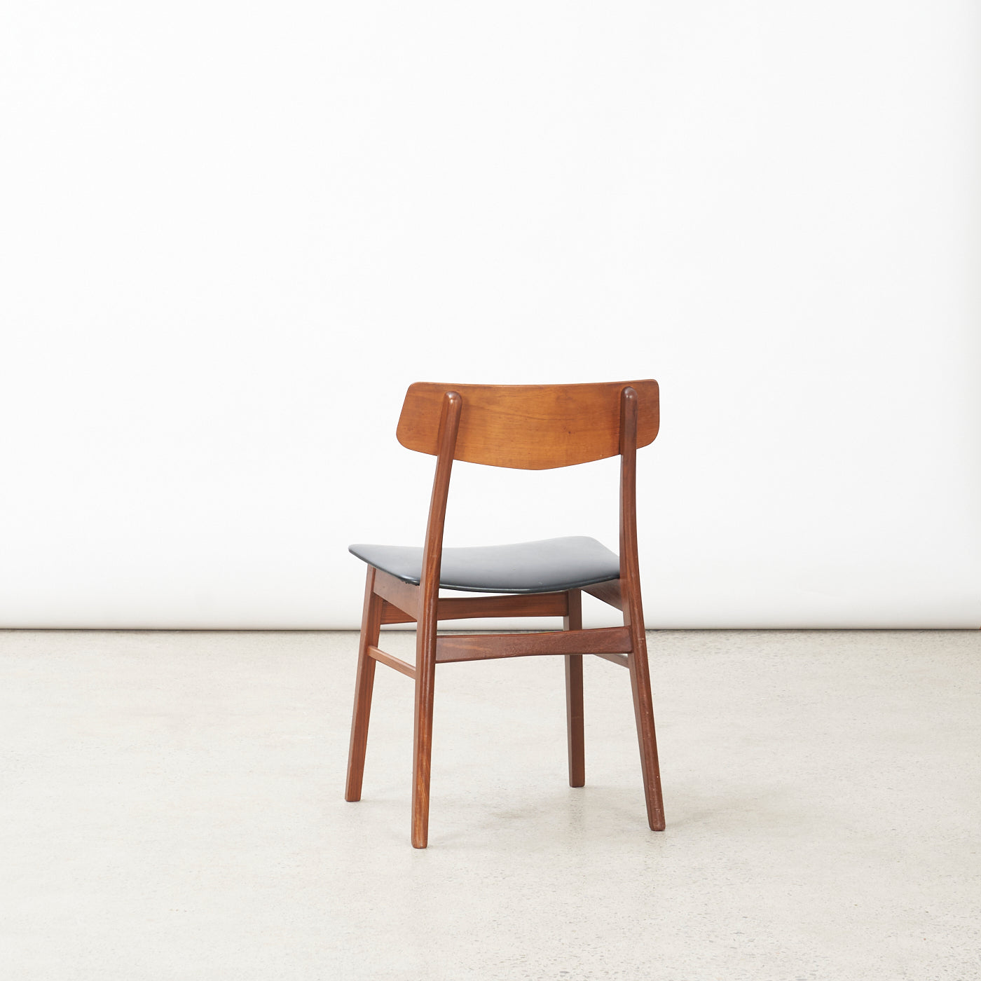 Set of 6 Teak & Vinyl Dining Chairs