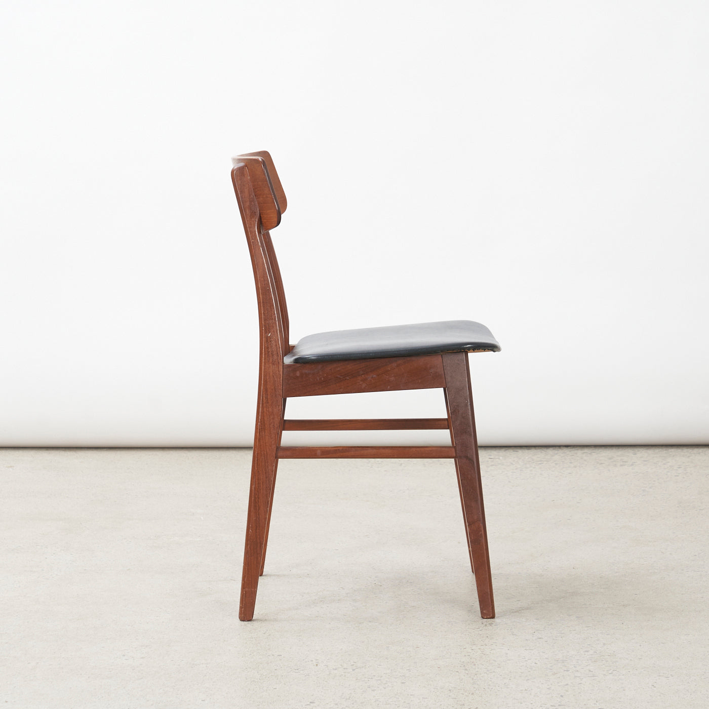 Set of 6 Teak & Vinyl Dining Chairs