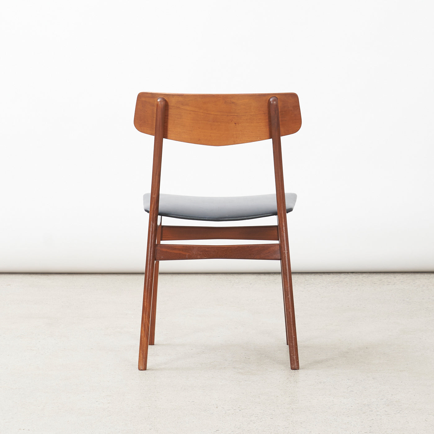 Set of 6 Teak & Vinyl Dining Chairs