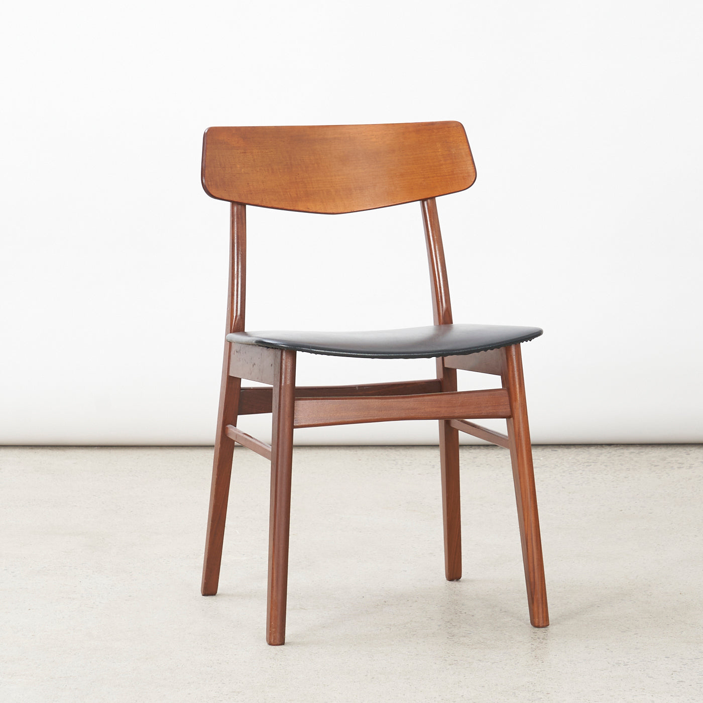 Set of 6 Teak & Vinyl Dining Chairs