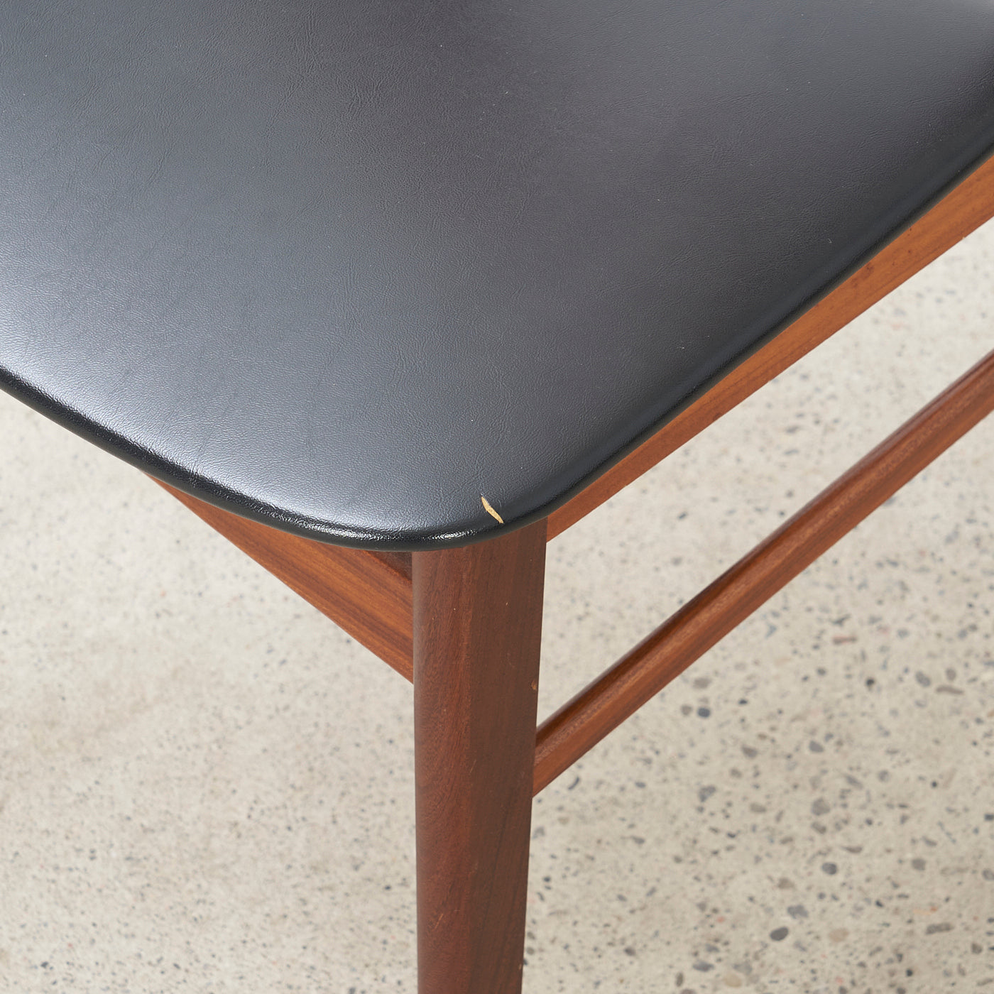 Set of 6 Teak & Vinyl Dining Chairs