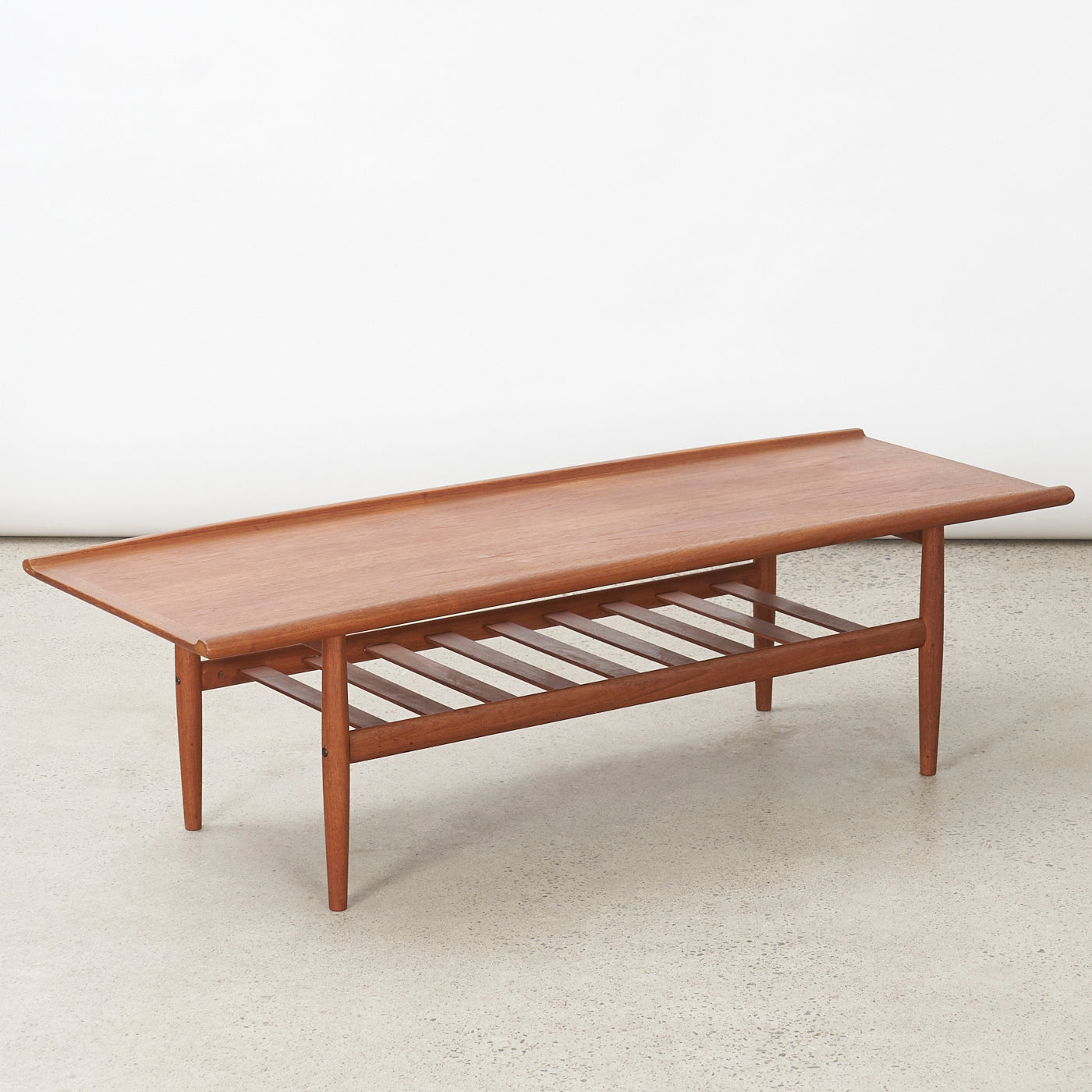 Teak Coffee Table w/ Slatted Shelf