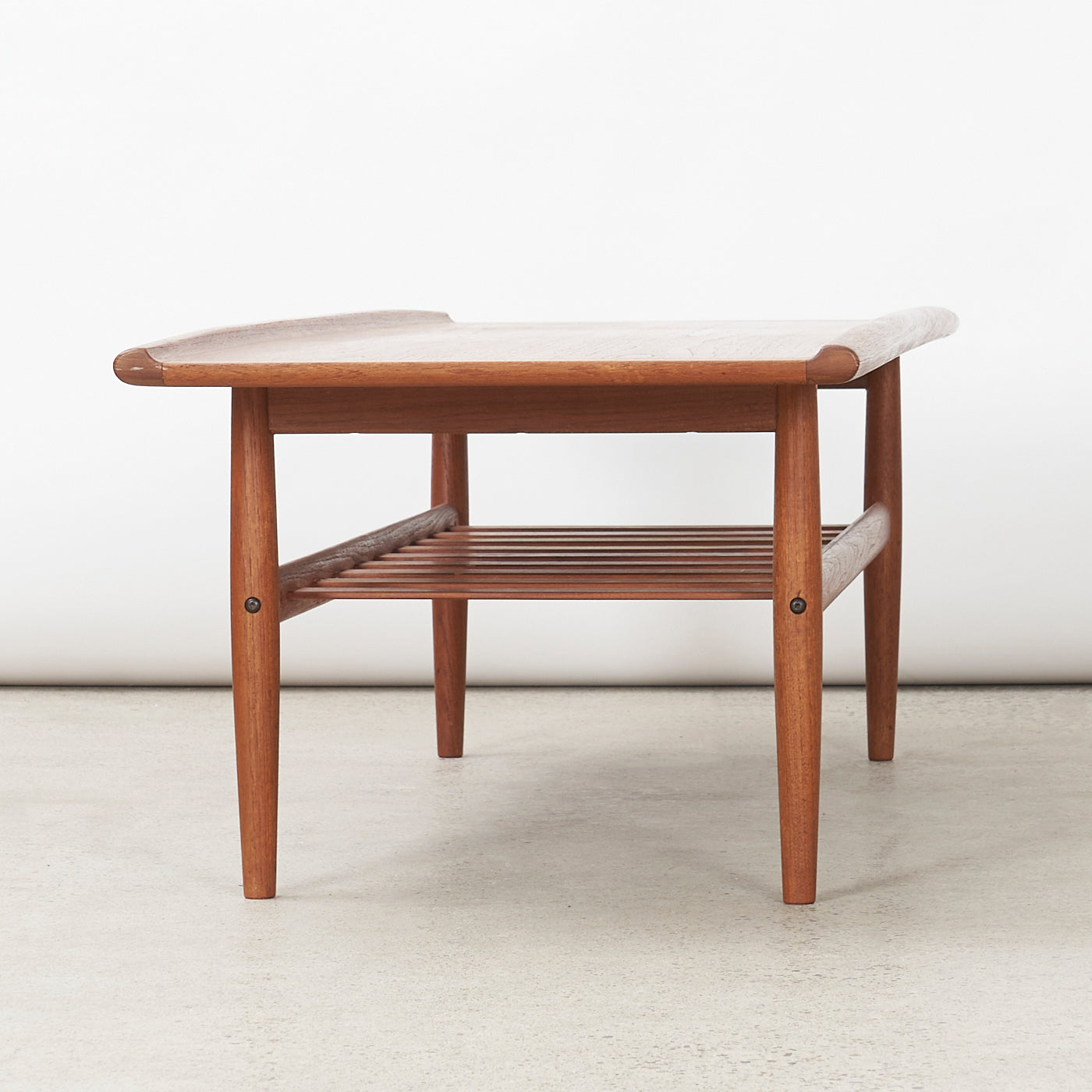 Teak Coffee Table w/ Slatted Shelf