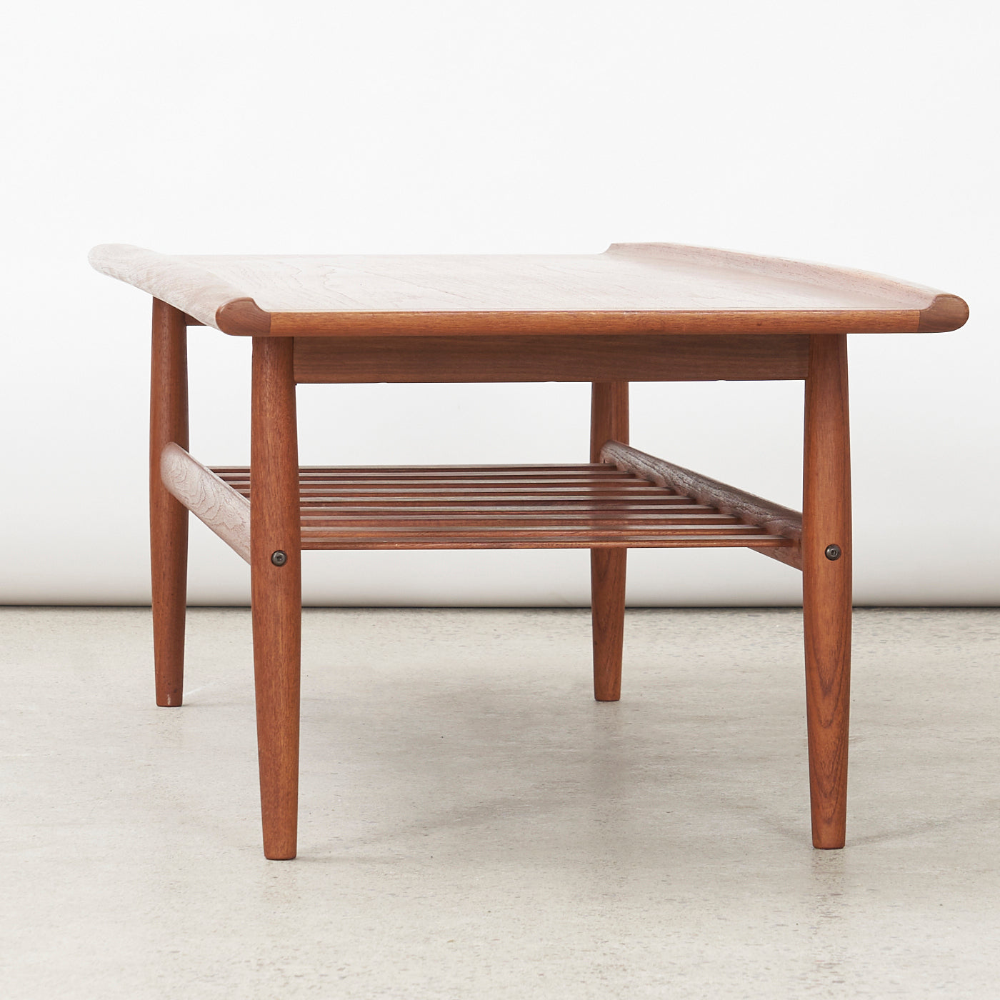 Teak Coffee Table w/ Slatted Shelf