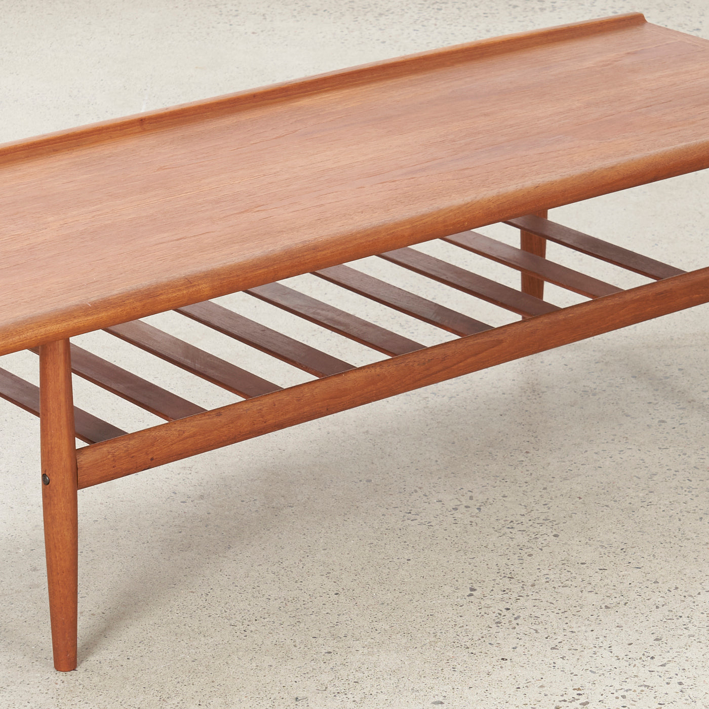Teak Coffee Table w/ Slatted Shelf