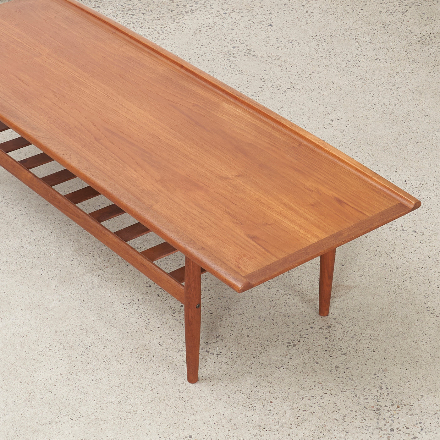 Teak Coffee Table w/ Slatted Shelf