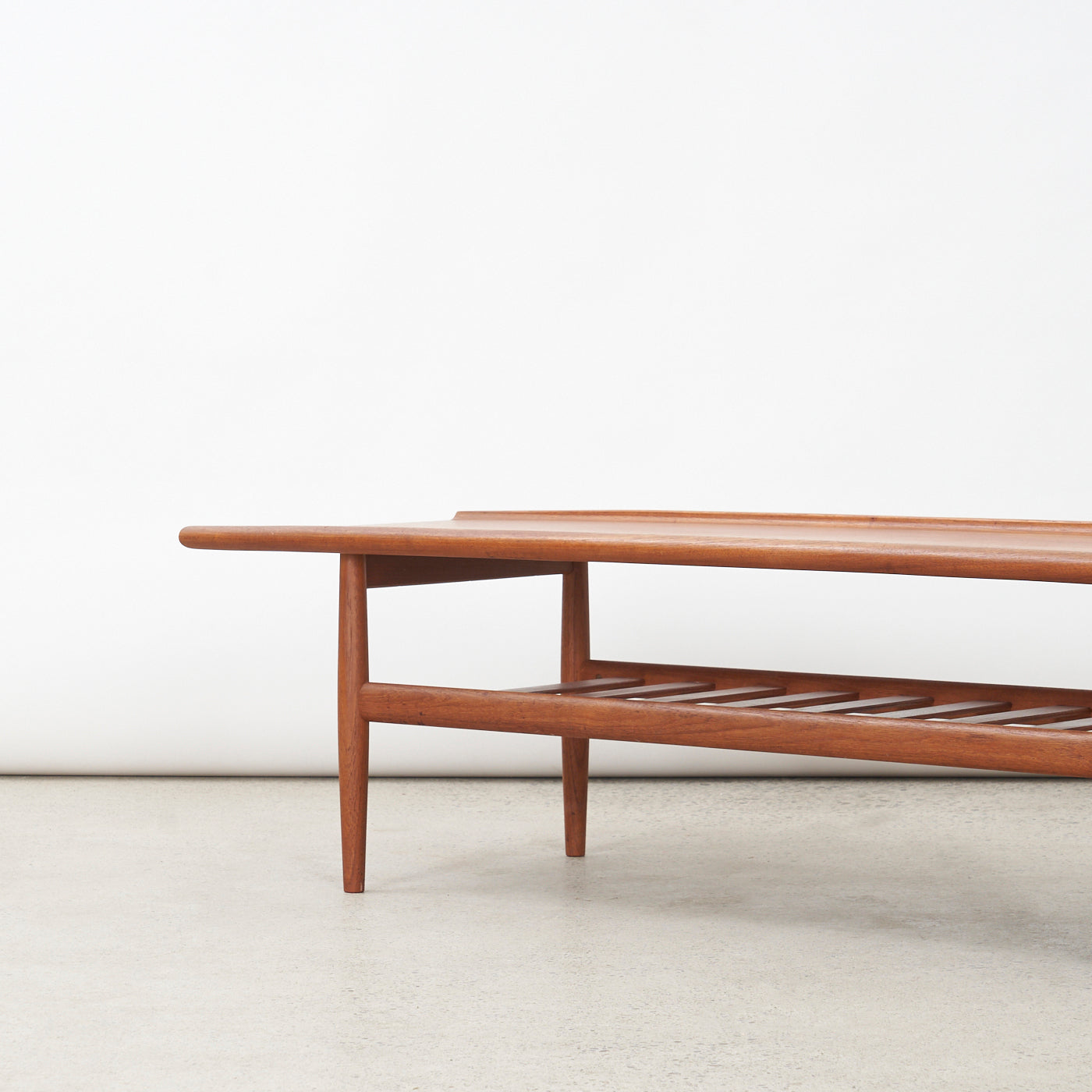Teak Coffee Table w/ Slatted Shelf