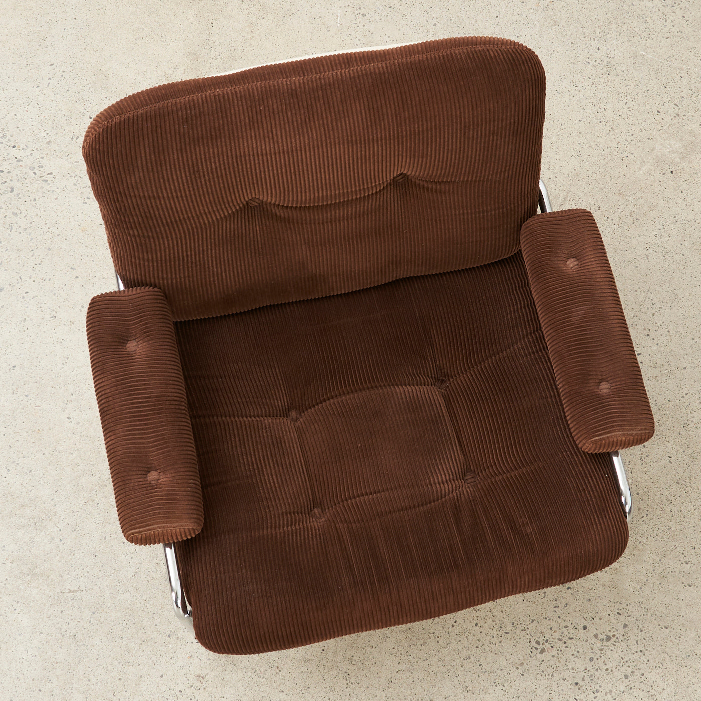 Chrome & Corduroy Lounge Chair by Pethrus Lindlöf for Lindlöfs Möbler, Sweden