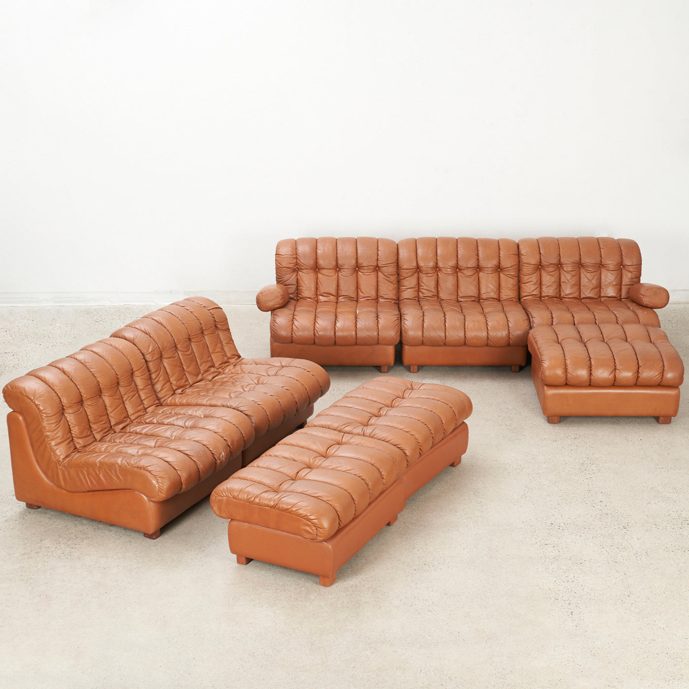 Vintage Leather Modular Sofa
