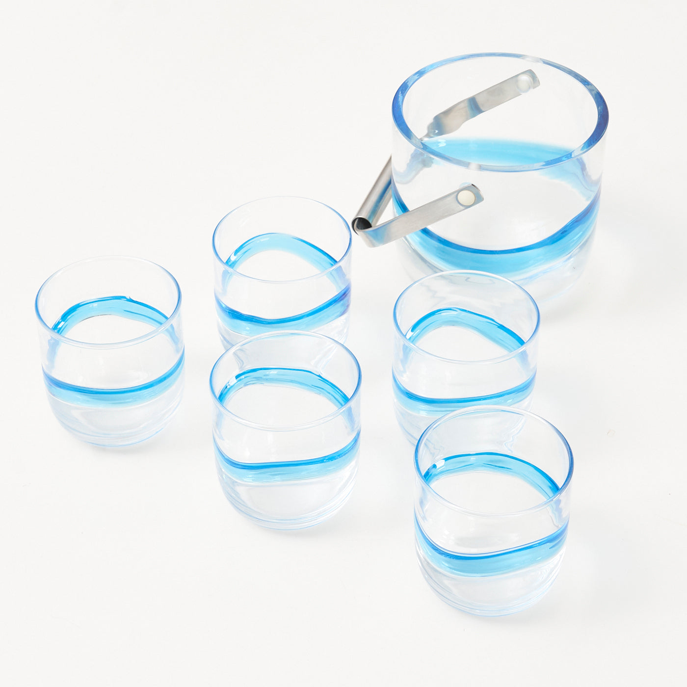 'Blue Hour' Ice Bucket & Glasses by Holmegaard, Denmark
