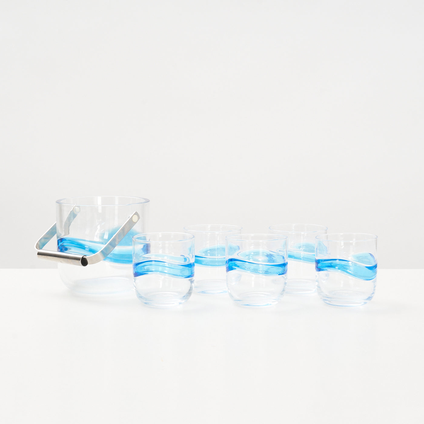 'Blue Hour' Ice Bucket & Glasses by Holmegaard, Denmark