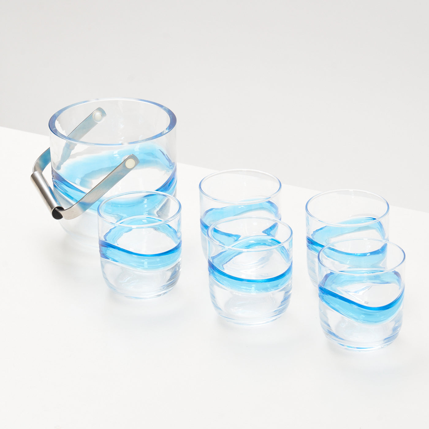 'Blue Hour' Ice Bucket & Glasses by Holmegaard, Denmark