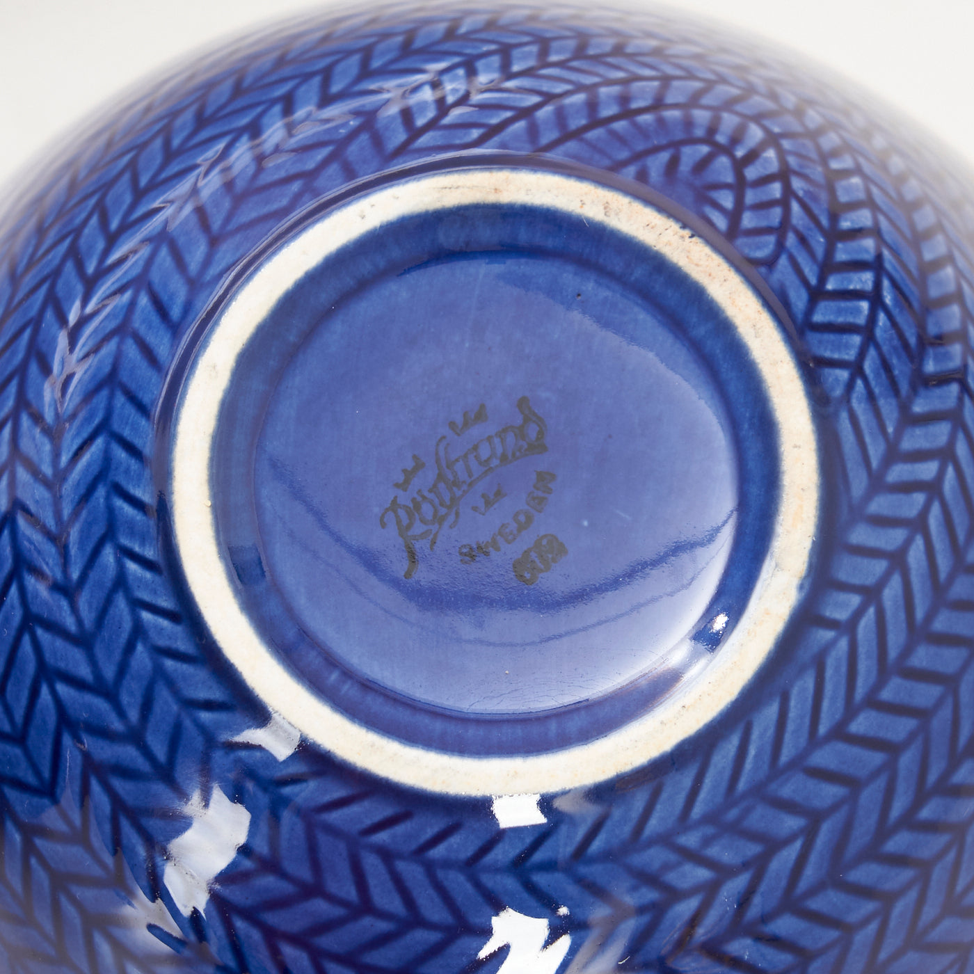 Ceramic 'Blue Fire' Bowls & Serving Platter by Hertha Bengtson for Rörstrand, Sweden