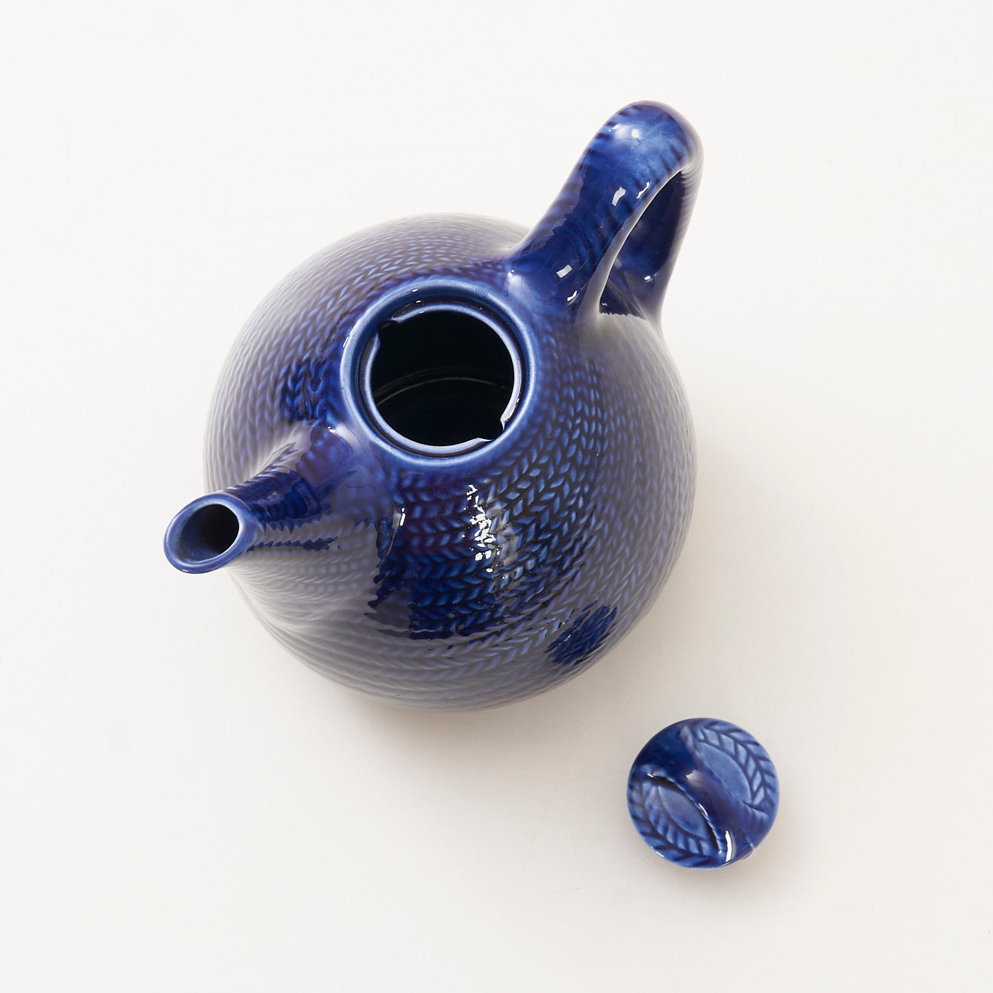 Ceramic 'Blue Fire' Coffee Pot by Hertha Bengtson for Rörstrand, Sweden