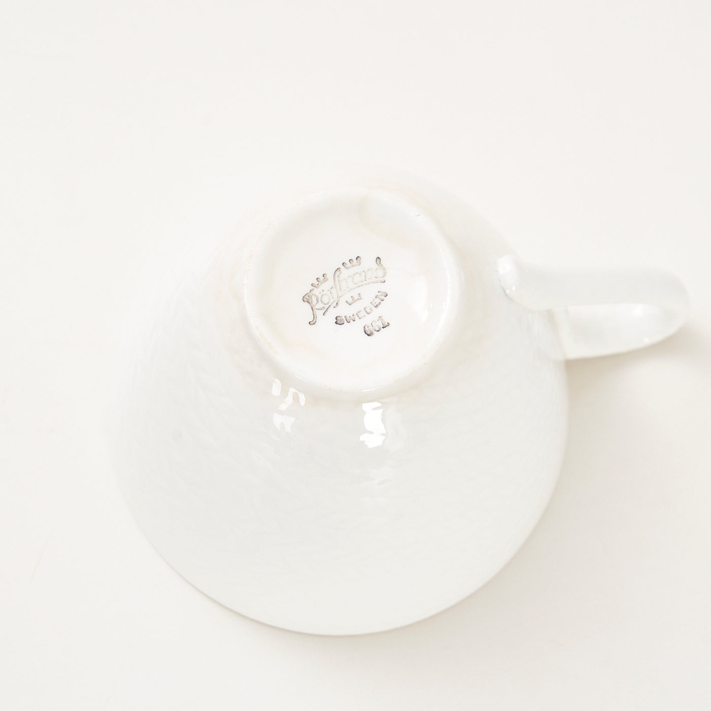 Set of 4 Ceramic 'Blue Fire' Cups & Saucers by Hertha Bengtson for Rörstrand, Sweden