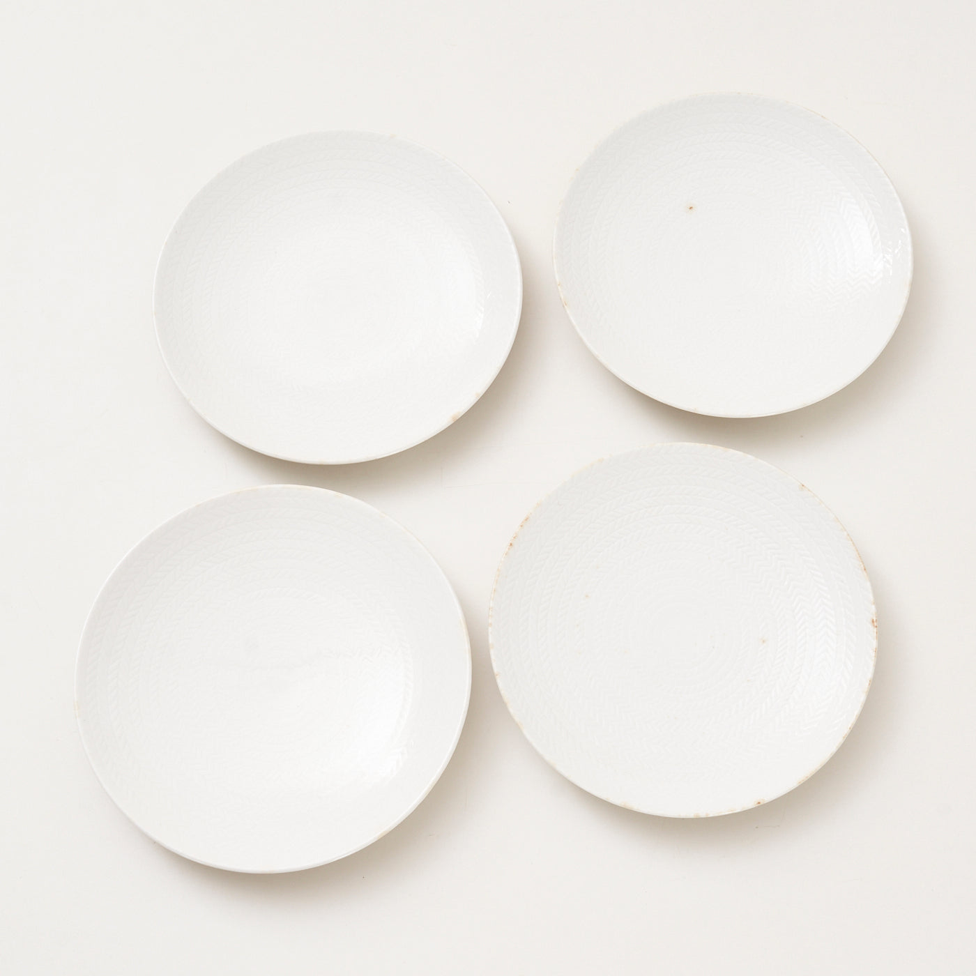 Set of 4 Ceramic 'Blue Fire' Dessert Plates by Hertha Bengtson for Rörstrand, Sweden