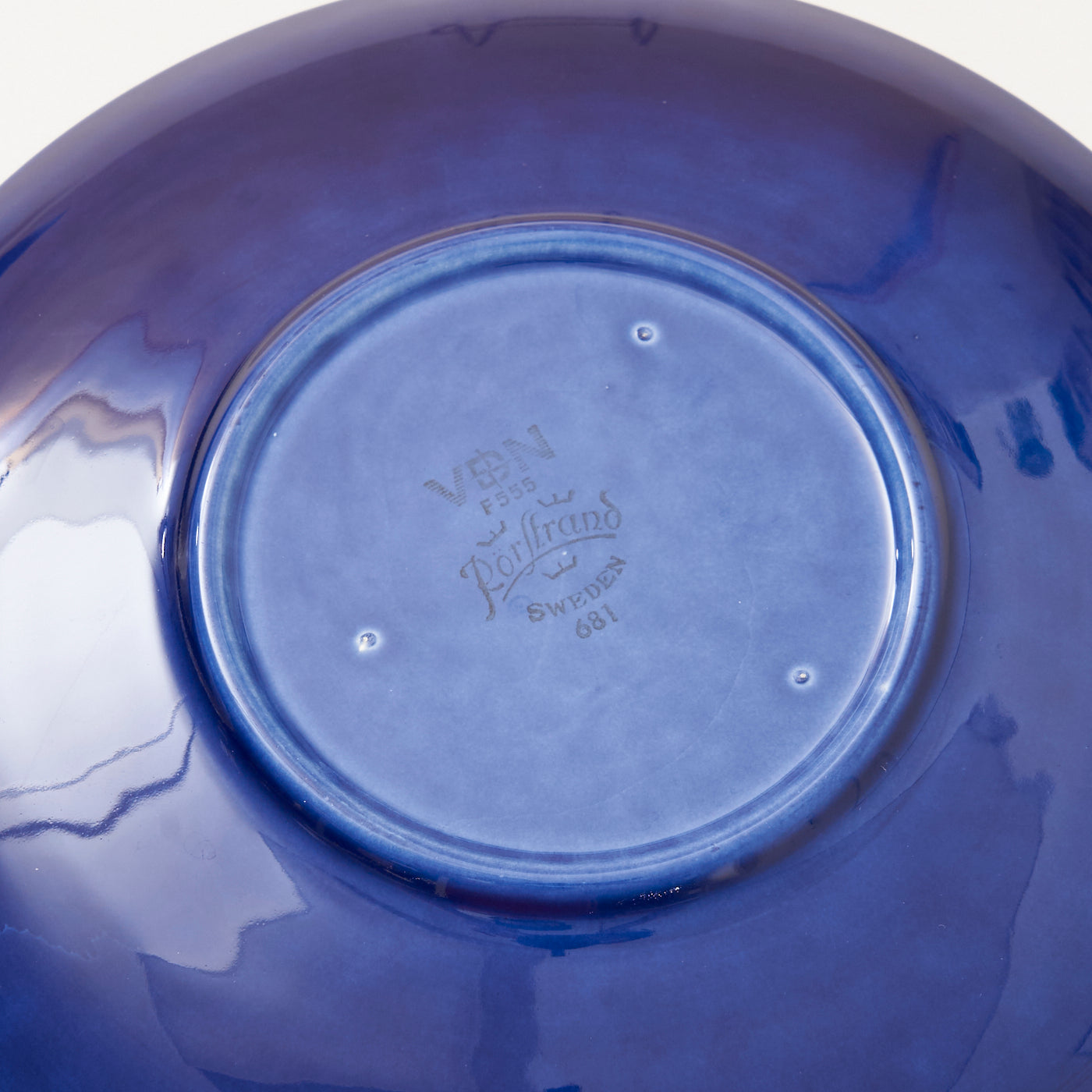 Set of 4 Ceramic 'Blue Fire' Dessert Plates by Hertha Bengtson for Rörstrand, Sweden