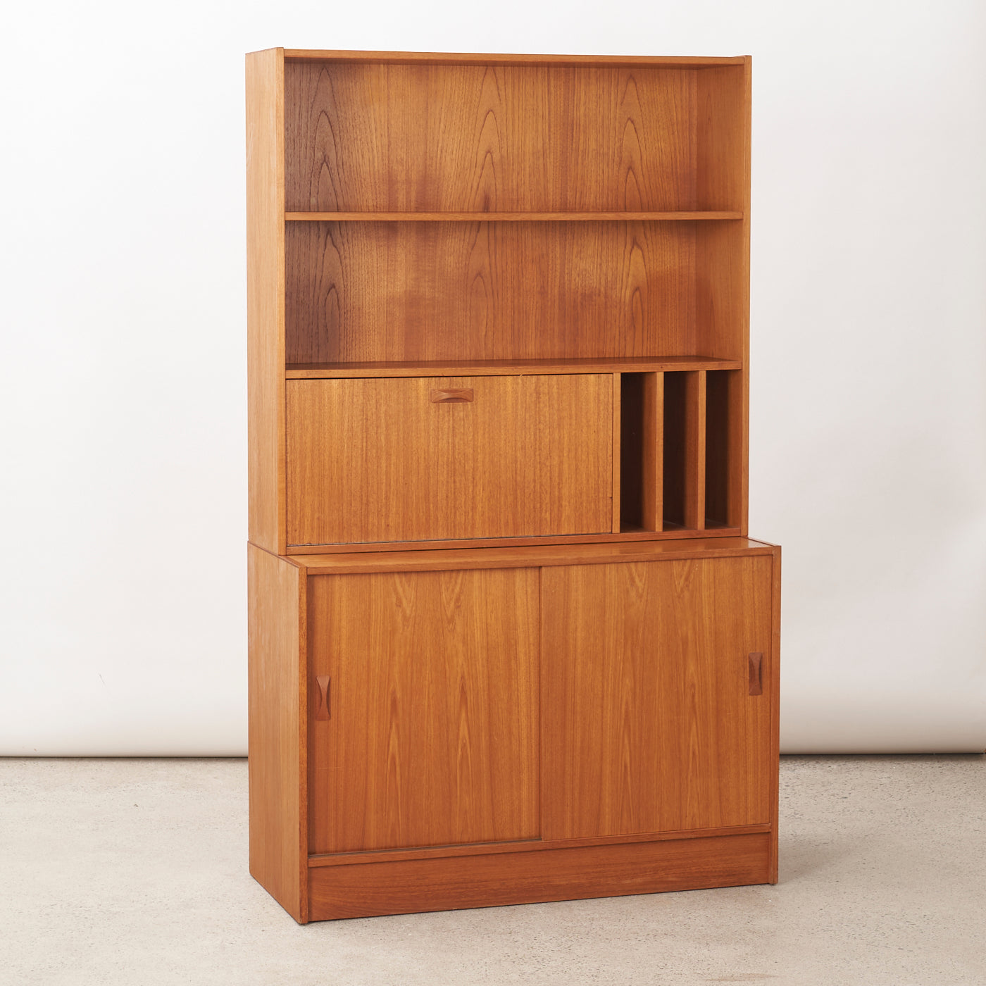 Teak Bookcase w/ Bar by Clausen & Son