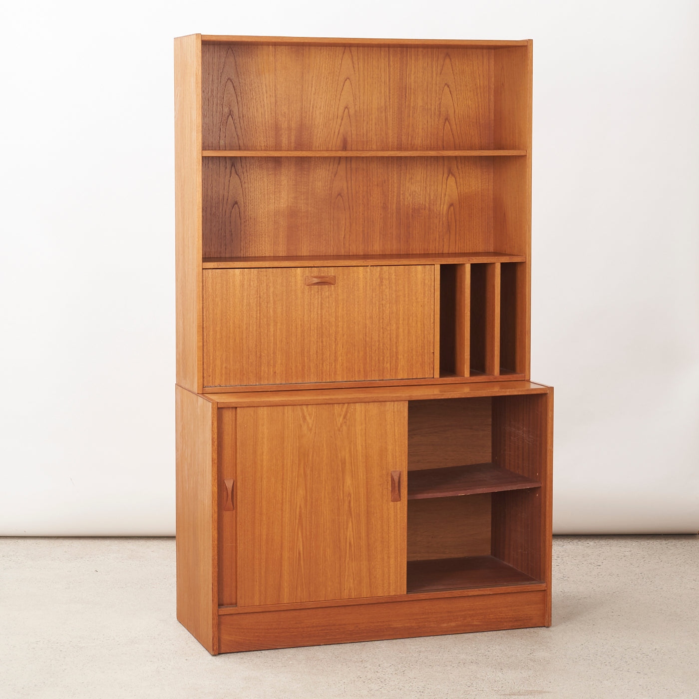 Teak Bookcase w/ Bar by Clausen & Son