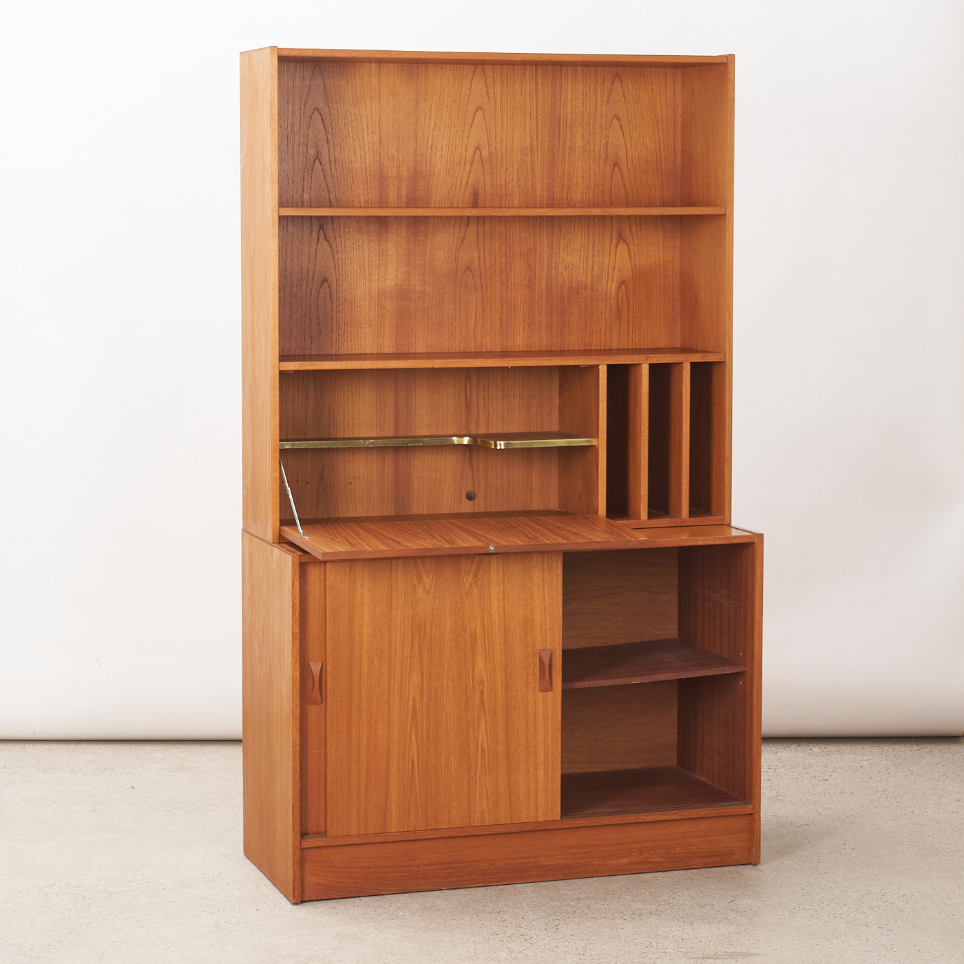 Teak Bookcase w/ Bar by Clausen & Son