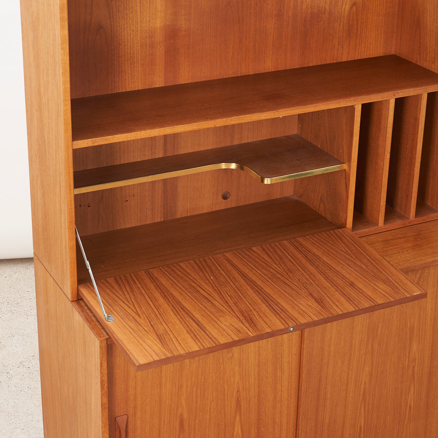 Teak Bookcase w/ Bar by Clausen & Son