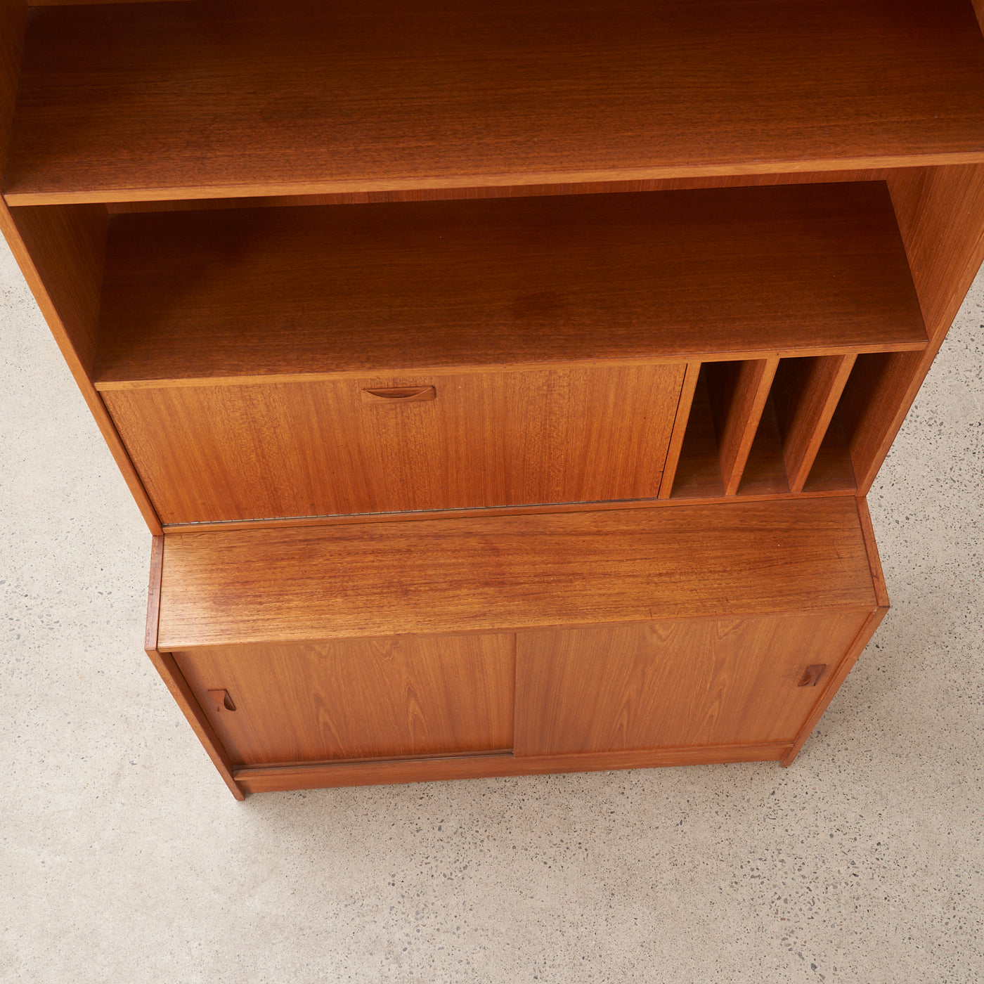 Teak Bookcase w/ Bar by Clausen & Son