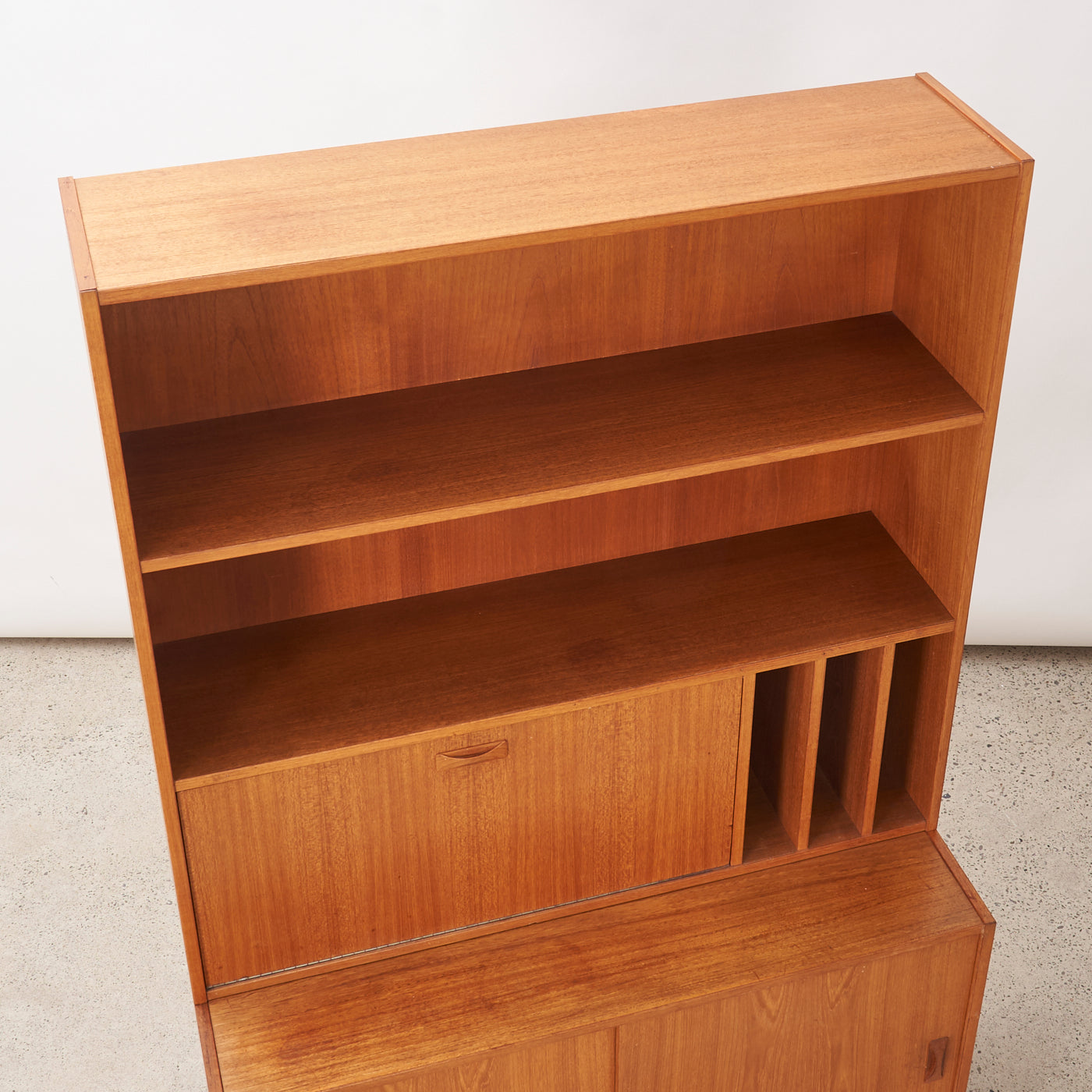 Teak Bookcase w/ Bar by Clausen & Son