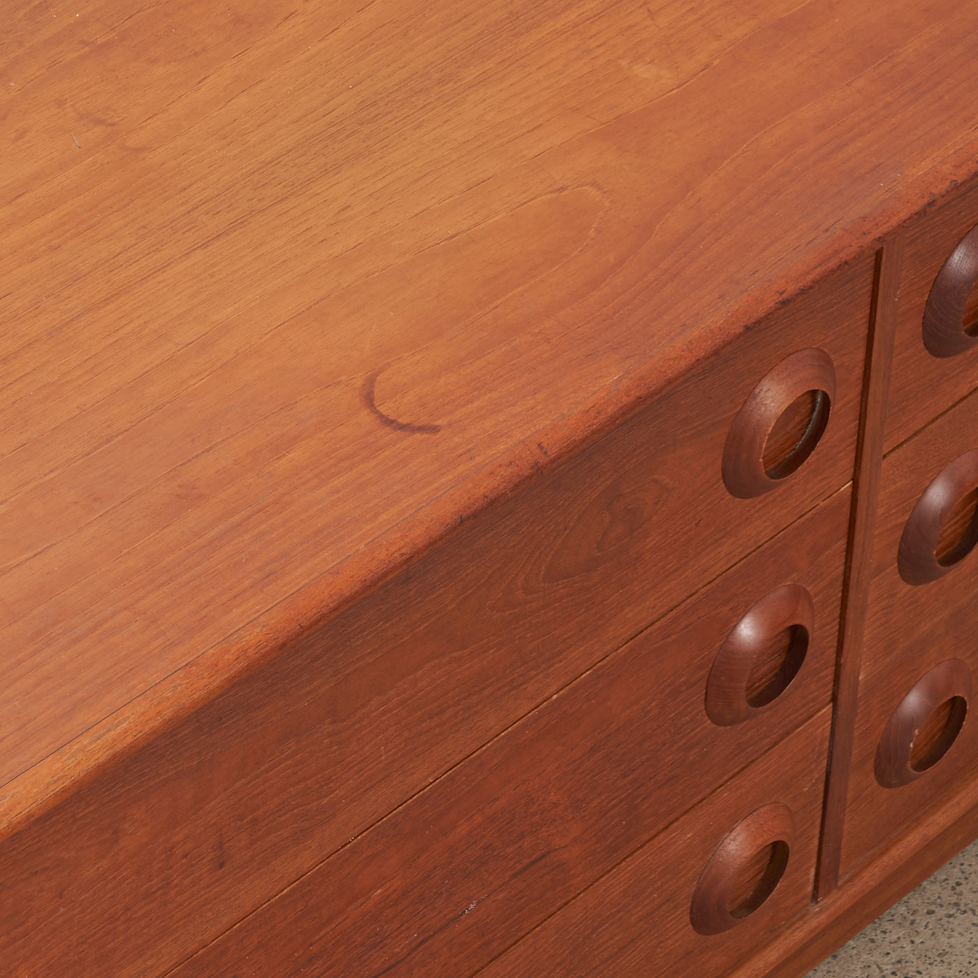 Teak 6 Drawer Dresser